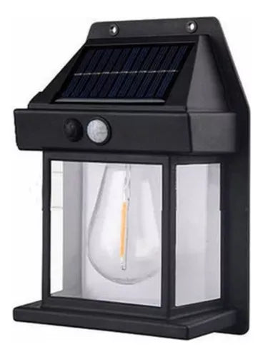 foco solar estilo farol de pared