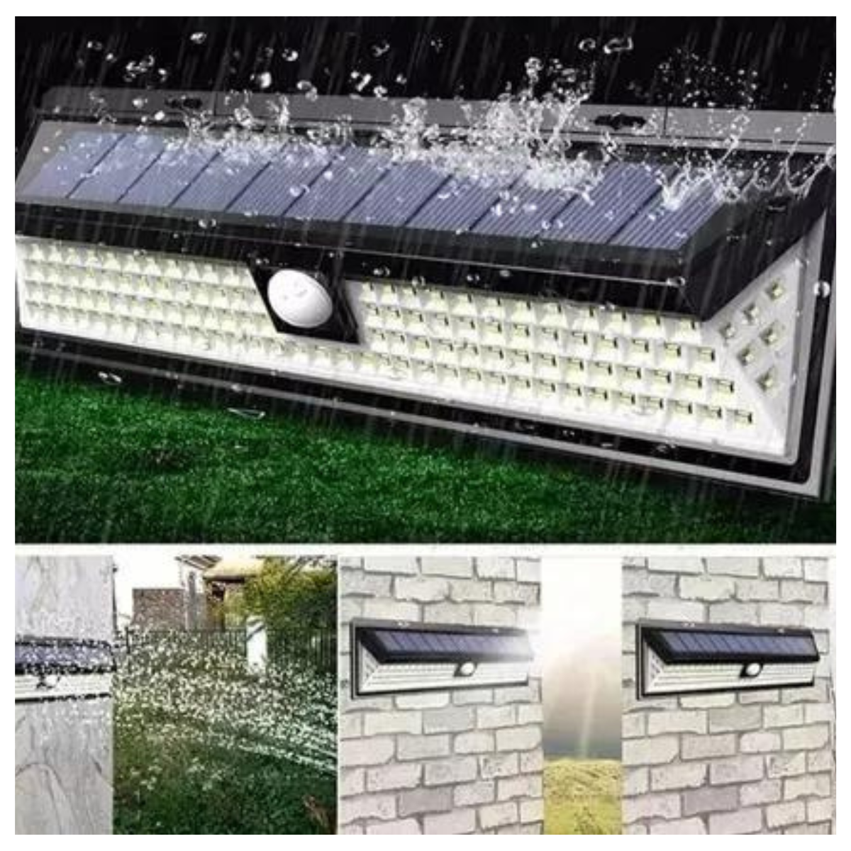 lampara solar led ancha de pared