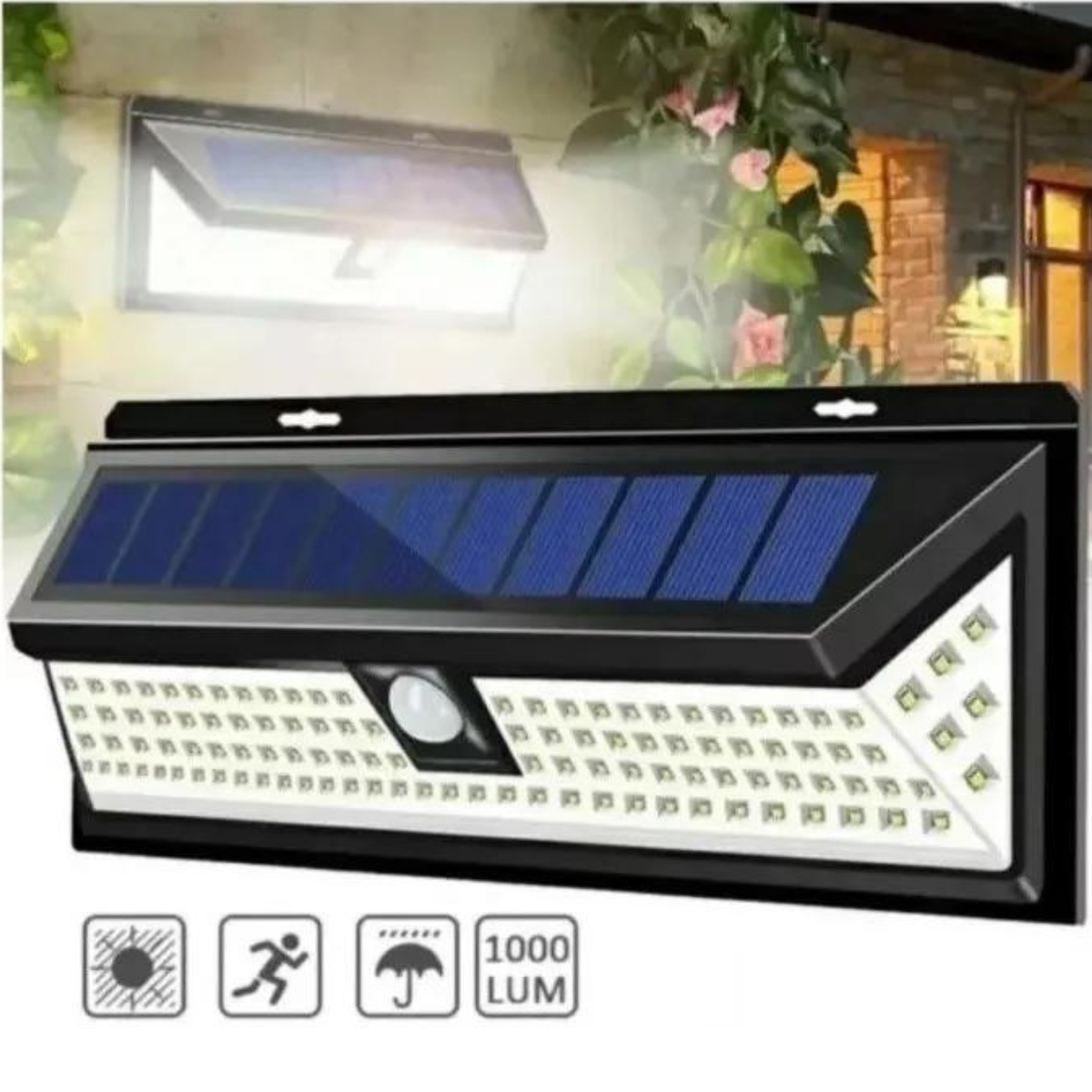 lampara solar led ancha de pared